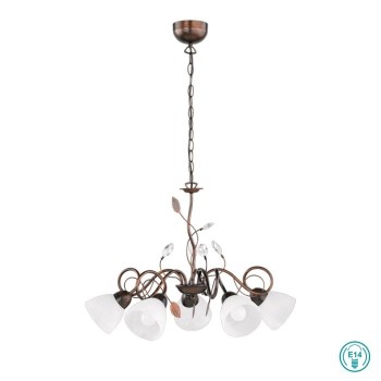 TRIO LIGHTING - Traditio Κρεμαστό φωτιστικό 5xE14 Πατίνα Χαλκού ΚΩΔ.-110700528