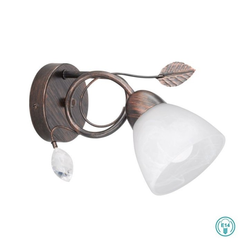 TRIO LIGHTING - Traditio Επιτοίχιο φωτιστικό 1xE14 Πατίνα Χαλκός ΚΩΔ.-200700128