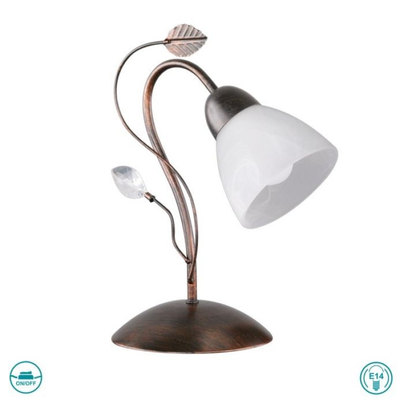 TRIO LIGHTING - Traditio Επιτραπέζιο φωτιστικό 1xE14 Πατίνα Χαλκού ΚΩΔ.-500700128