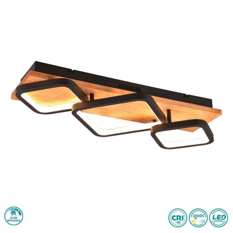 TRIO LIGHTING - Rama Φωτιστικό οροφής LED Μαύρο Ματ ΚΩΔ.-643210332