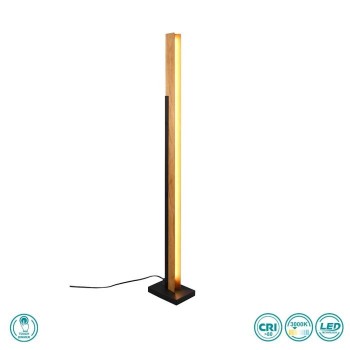 TRIO LIGHTING - Kerala Φωτιστικό δαπέδου LED Μαύρο Ματ - Ξύλο ΚΩΔ.-441610132