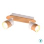 TRIO LIGHTING - Aruni Φωτιστικό οροφής 2xGU10 Ξύλο - Λευκό Ματ ΚΩΔ.-801100231