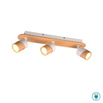 TRIO LIGHTING - Aruni Φωτιστικό οροφής 3xGU10 Ξύλο - Λευκό Ματ ΚΩΔ.-801100331