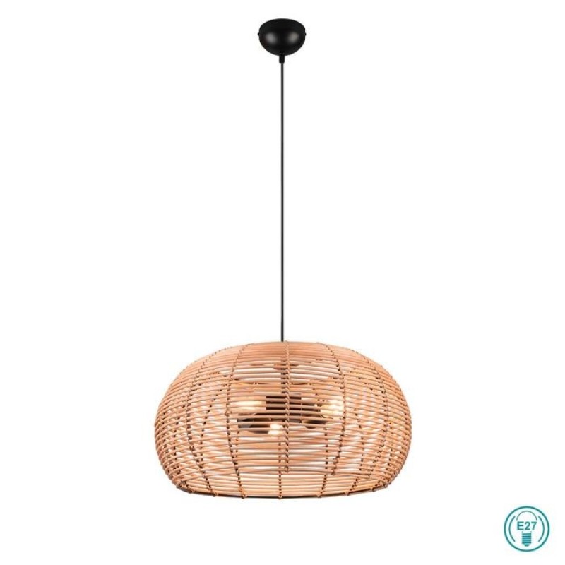 TRIO LIGHTING - Inga Κρεμαστό φωτιστικό 3xE27 Φυσικό Rattan ΚΩΔ.-312200336