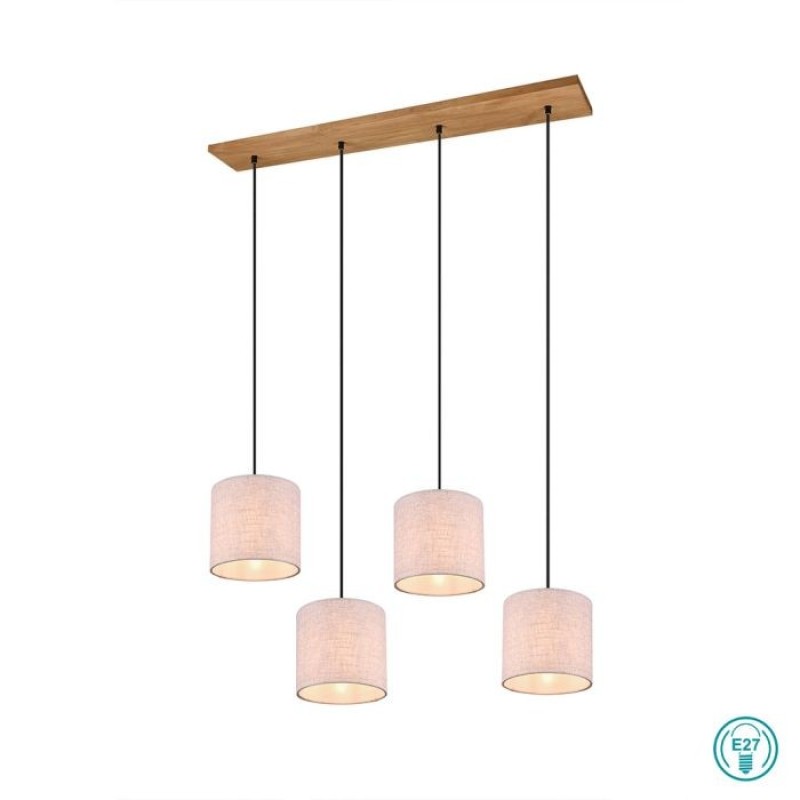 TRIO LIGHTING - Elmau Κρεμαστό φωτιστικό 4xE27 Ξύλο ΚΩΔ.-302100430
