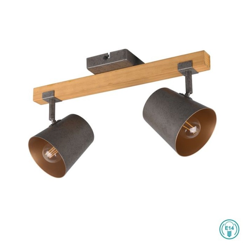 TRIO LIGHTING - Bell Φωτιστικό οροφής 2xE14 Νίκελ Αντικέ ΚΩΔ.-801900267
