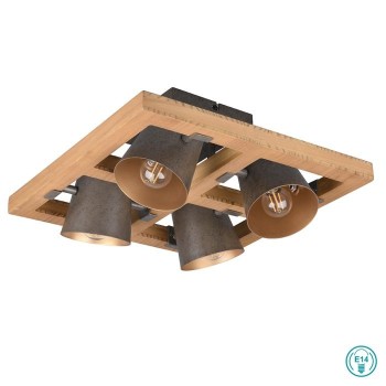 TRIO LIGHTING - Bell Φωτιστικό οροφής 4xE14 Νίκελ Αντικέ ΚΩΔ.-601900467