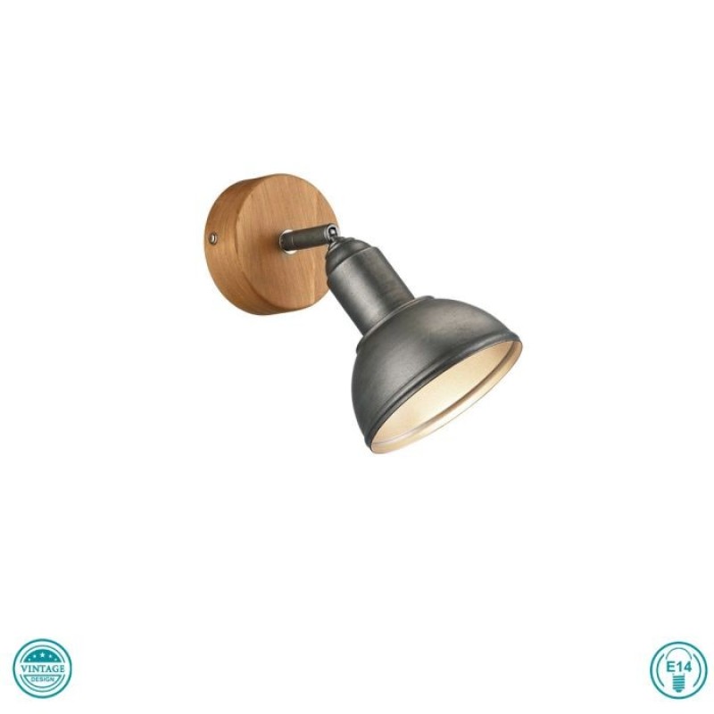 TRIO LIGHTING - Delhi Επιτοίχιο φωτιστικό 1xE14 Νίκελ Αντικέ ΚΩΔ.-803400167