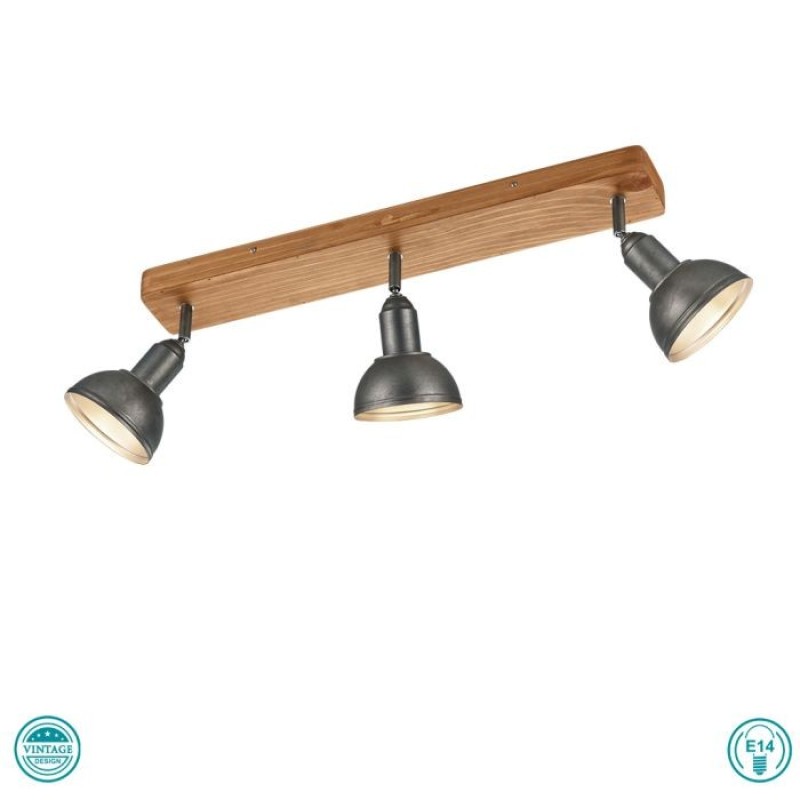 TRIO LIGHTING - Delhi Φωτιστικό οροφής 3xE14 Νίκελ Αντικέ ΚΩΔ.-803400367