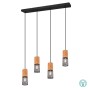 TRIO LIGHTING - Tosh Κρεμαστό φωτιστικό 4xE27 Ξύλο - Μαύρο Ματ ΚΩΔ.-304300432