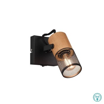 TRIO LIGHTING - Tosh Επιτοίχιο φωτιστικό 1xE14 Ξύλο - Μαύρο Ματ ΚΩΔ.-804370132