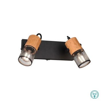 TRIO LIGHTING - Tosh Φωτιστικό οροφής 2xE14 Ξύλο - Μαύρο Ματ ΚΩΔ.-804370232
