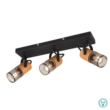 TRIO LIGHTING - Tosh Φωτιστικό οροφής 3xE14 Ξύλο - Μαύρο Ματ ΚΩΔ.-804300332