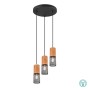 TRIO LIGHTING - Tosh Κρεμαστό φωτιστικό 3xE27 Ξύλο - Μαύρο Ματ ΚΩΔ.-304330332