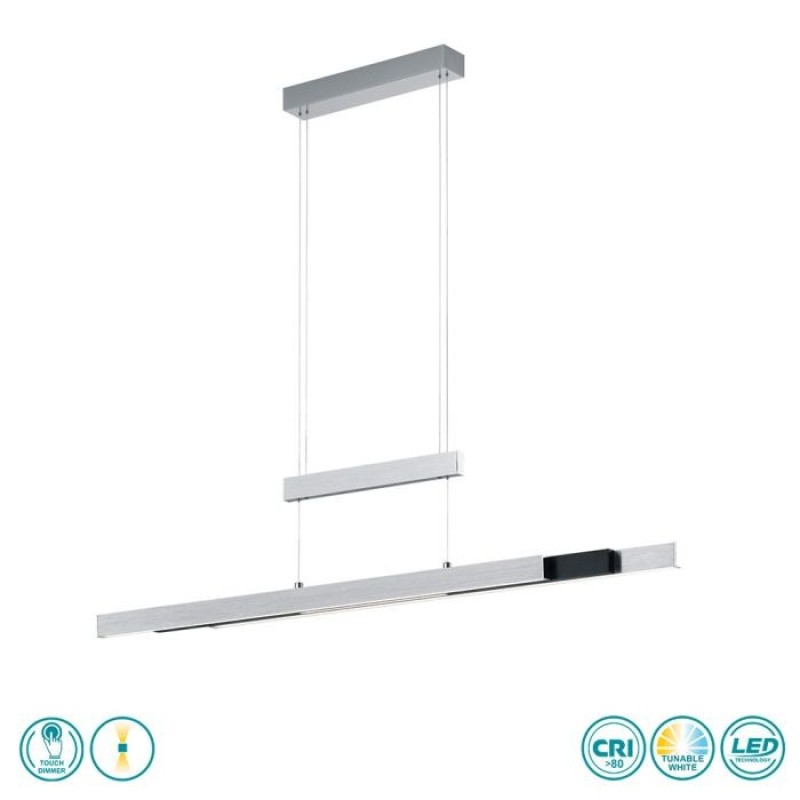 TRIO LIGHTING - Trajan Κρεμαστό φωτιστικό LED Βουρτσιστό Αλουμίνιο ΚΩΔ.-375310505