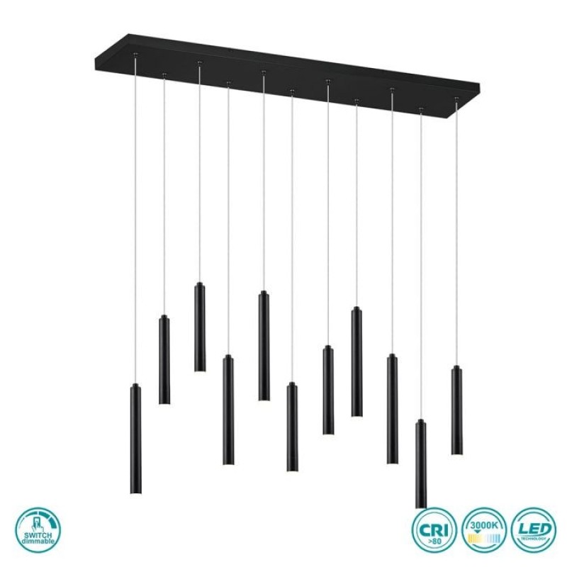 TRIO LIGHTING - Tubular Κρεμαστό φωτιστικό LED Μαύρο Ματ ΚΩΔ.-321611132