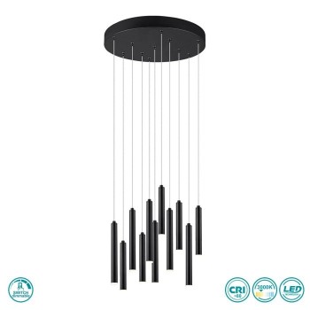 TRIO LIGHTING - Tubular Κρεμαστό φωτιστικό LED Μαύρο Ματ ΚΩΔ.-321691132
