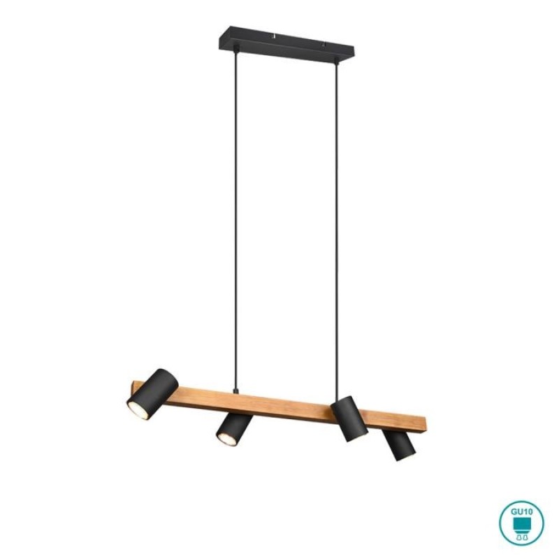 TRIO LIGHTING - Marley Κρεμαστό φωτιστικό ράγα 6xGU10 4xGU10  Μαύρο Ματ ΚΩΔ.-312490432