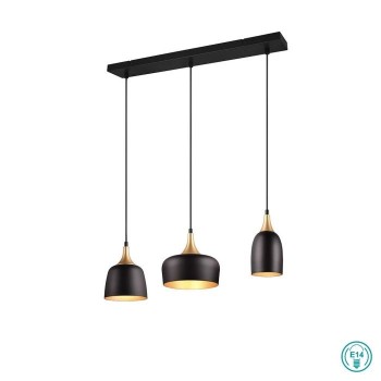 TRIO LIGHTING - Chiraz Κρεμαστό φωτιστικό 3xE27 Μαύρο Ματ με Χρυσό Ματ ΚΩΔ.-310500332