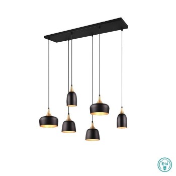 TRIO LIGHTING - Chiraz Κρεμαστό φωτιστικό 6xE27 Μαύρο Ματ με Χρυσό Ματ ΚΩΔ.-310500632