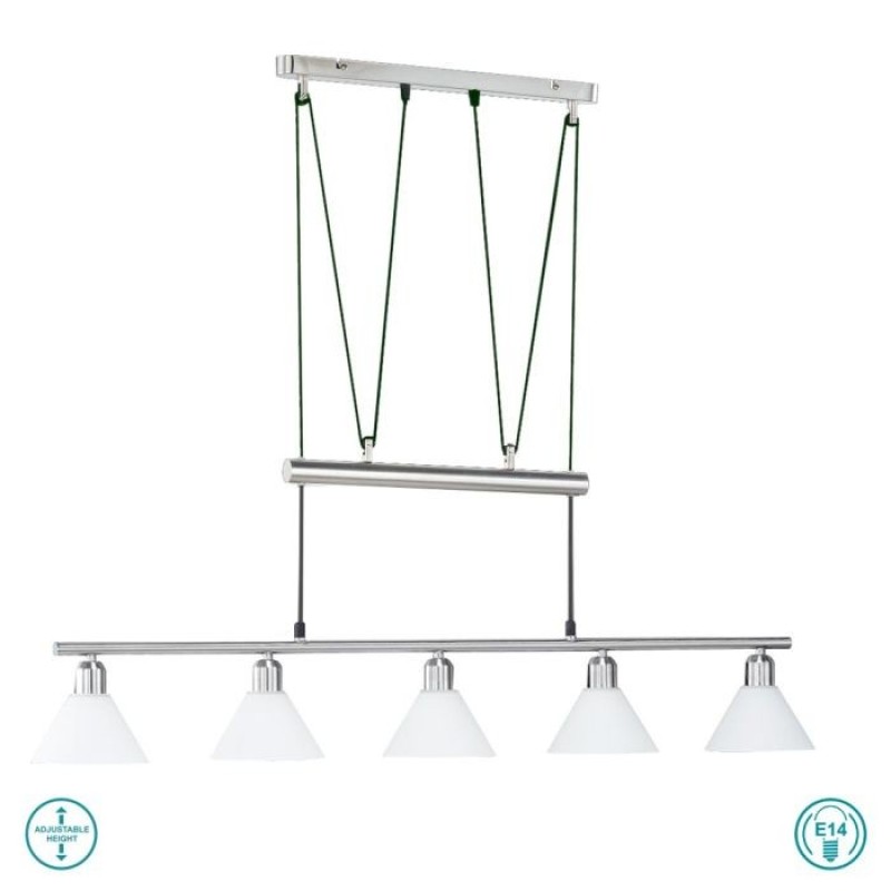 TRIO LIGHTING - Stamina Κρεμαστό φωτιστικό 5xE14 Νίκελ Ματ ΚΩΔ.-3751051-07