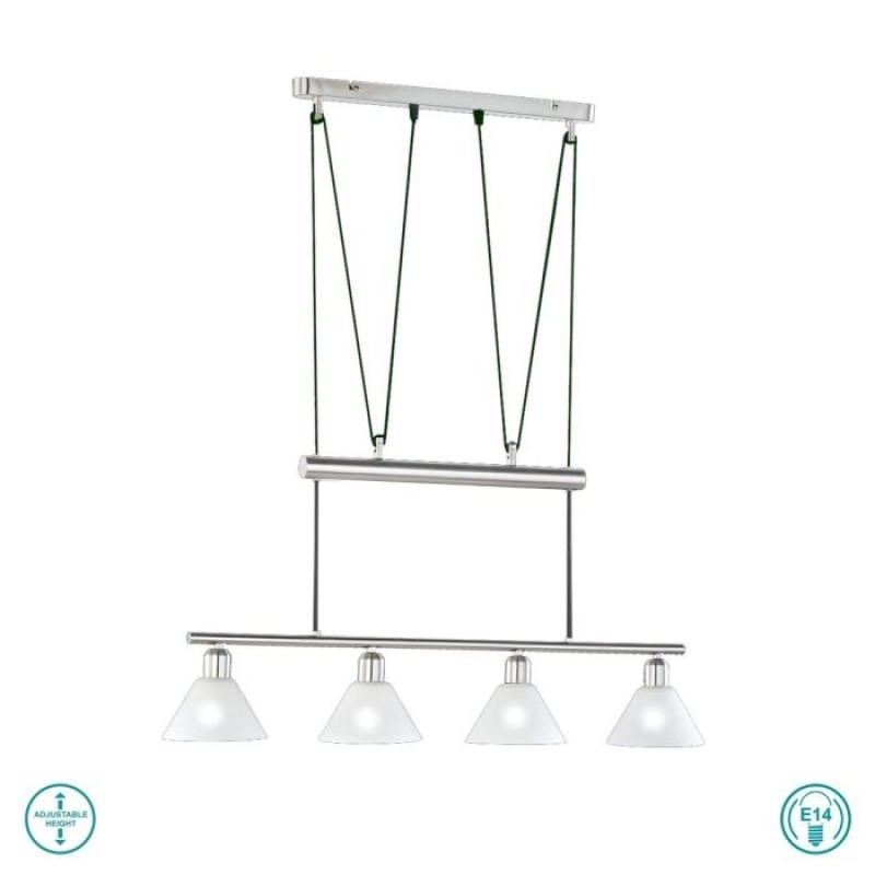 TRIO LIGHTING - Stamina Κρεμαστό φωτιστικό 4xE14 Νίκελ Ματ ΚΩΔ.-3751041-07