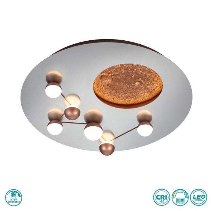 TRIO LIGHTING - Zodiac Φωτιστικό οροφής LED Νίκελ Ματ ΚΩΔ.-644810107
