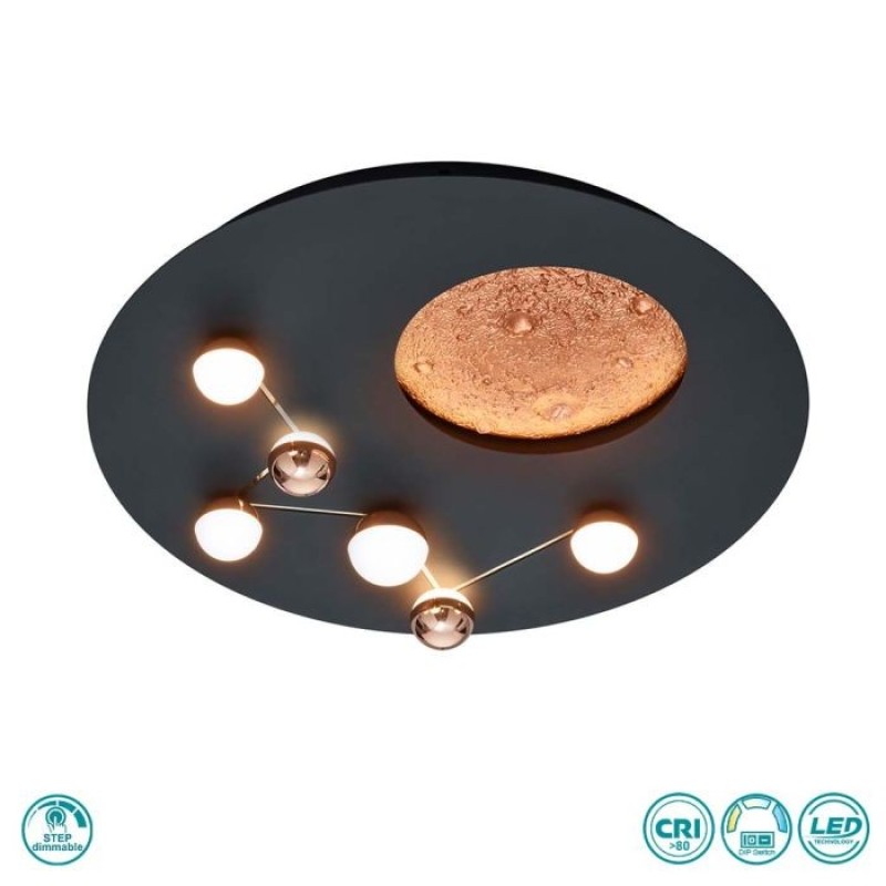 TRIO LIGHTING - Zodiac Φωτιστικό οροφής LED Μαύρο Ματ ΚΩΔ.-644810132