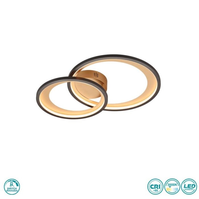 TRIO LIGHTING - Granada Φωτιστικό οροφής LED Μαύρο Χρυσό ΚΩΔ.-673810232