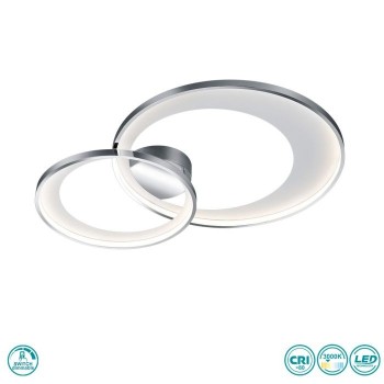 TRIO LIGHTING - Granada Φωτιστικό οροφής LED Χρώμιο Λευκό ΚΩΔ.-673890206