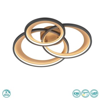 TRIO LIGHTING - Granada Φωτιστικό οροφής LED Μαύρο Χρυσό ΚΩΔ.-673810332