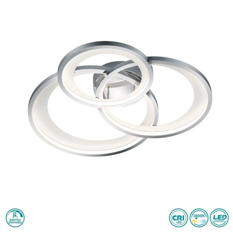 TRIO LIGHTING - Granada Φωτιστικό οροφής LED Χρώμιο Λευκό ΚΩΔ.-673810306