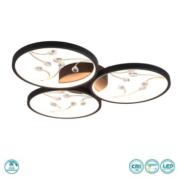 TRIO LIGHTING - Groovy Φωτιστικό οροφής LED Μαύρο Ματ ΚΩΔ.-642110332