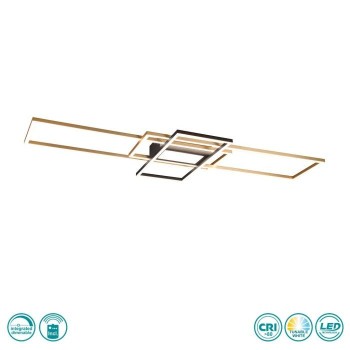 TRIO LIGHTING - Irvine Φωτιστικό οροφής LED Μαύρο με Χρυσό Ματ ΚΩΔ.-620010408