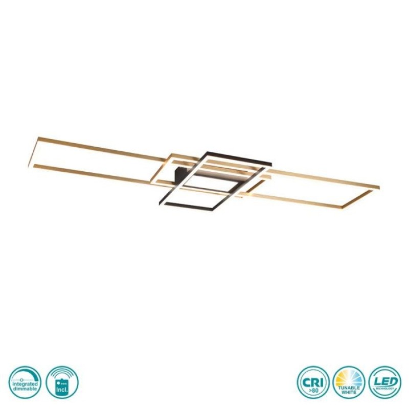 TRIO LIGHTING - Irvine Φωτιστικό οροφής LED Μαύρο με Χρυσό Ματ ΚΩΔ.-620010408