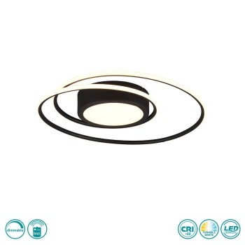 TRIO LIGHTING - Yava Φωτιστικό οροφής LED Μαύρο Ματ ΚΩΔ.-672310232