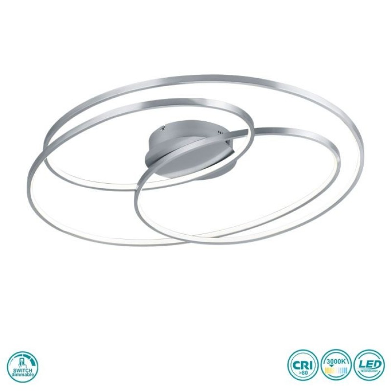 TRIO LIGHTING - Gale Φωτιστικό οροφής LED Νίκελ Ματ ΚΩΔ.-673918007