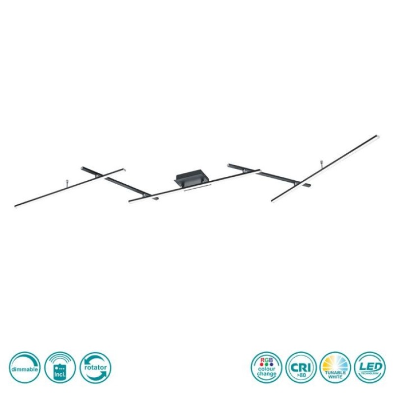 TRIO LIGHTING - Arvin Φωτιστικό οροφής LED Μαύρο Ματ ΚΩΔ.-628410532