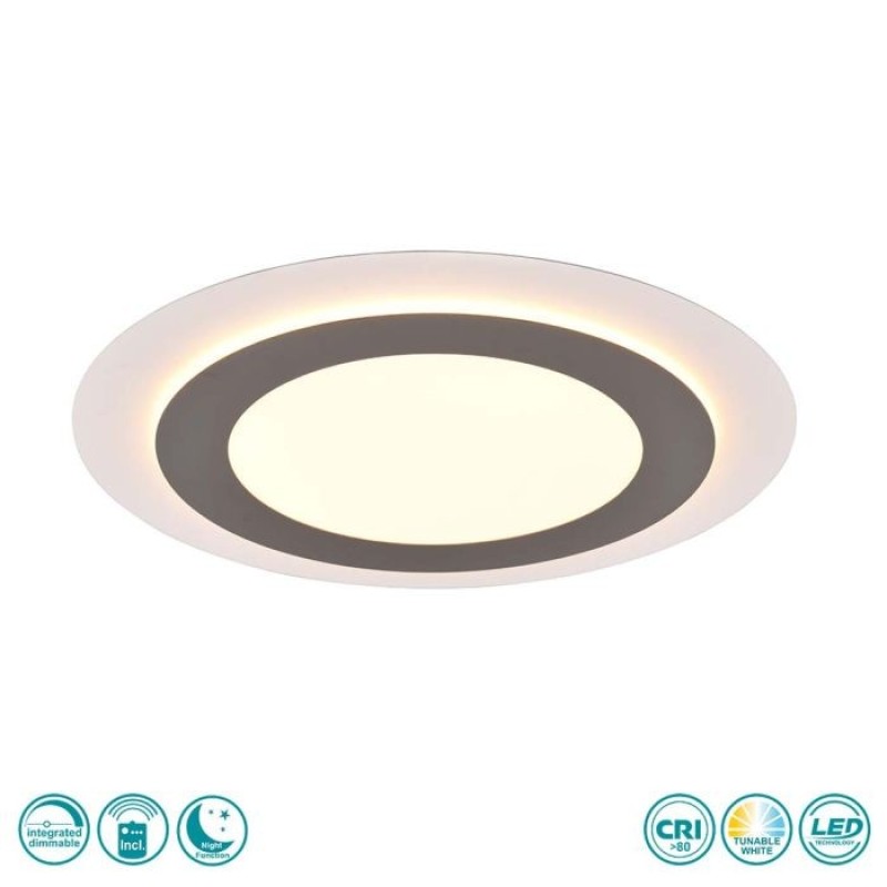 TRIO LIGHTING - Morgan Φωτιστικό οροφής 1x 50W LED Νίκελ Ματ ΚΩΔ.-641519207