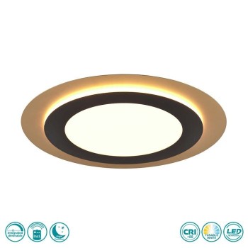 TRIO LIGHTING - Morgan Φωτιστικό οροφής 1x 50W LED Μαύρο Ματ με Χρυσό ΚΩΔ.-641519280