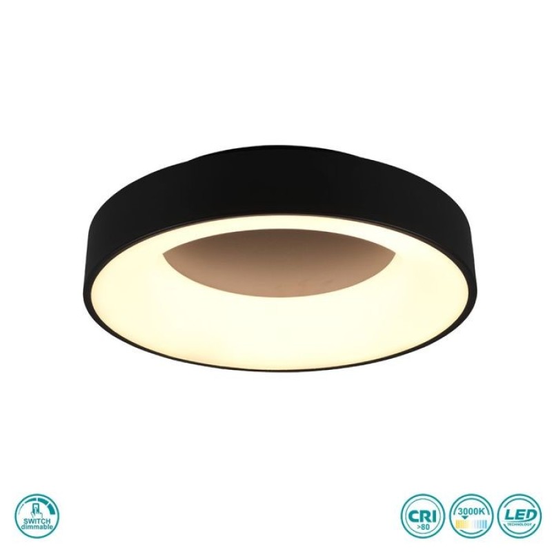 TRIO LIGHTING - Girona Φωτιστικό οροφής LED Μαύρο Ματ ΚΩΔ.-671210132