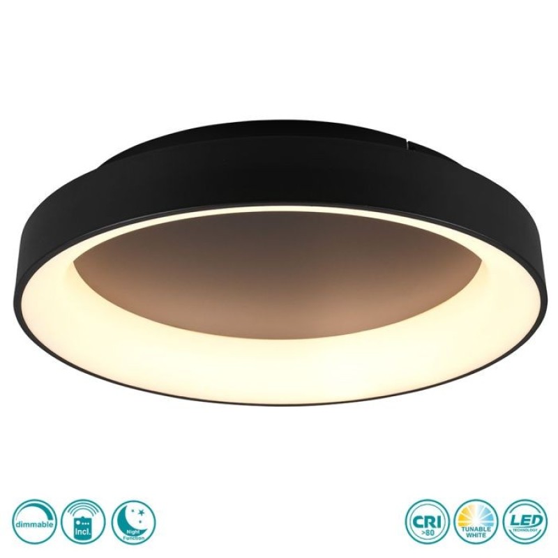 TRIO LIGHTING - Girona Φωτιστικό οροφής LED Μαύρο Ματ ΚΩΔ.-671290132