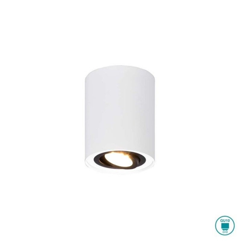 TRIO LIGHTING - Cookie Φωτιστικό οροφής 1xGU10 Λευκό Ματ με Μαύρο ΚΩΔ.-612900134