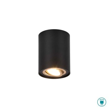 TRIO LIGHTING - Cookie Φωτιστικό οροφής 1xGU10 Μαύρο Ματ με Χρυσό ΚΩΔ.-612900180