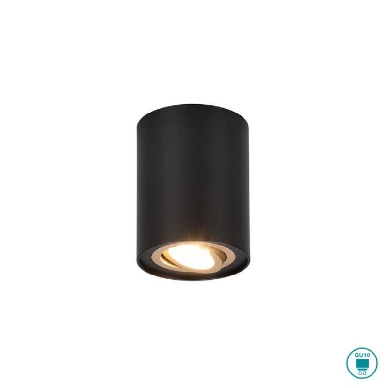 TRIO LIGHTING - Cookie Φωτιστικό οροφής 1xGU10 Μαύρο Ματ με Χρυσό ΚΩΔ.-612900180