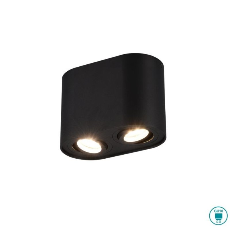 TRIO LIGHTING - Cookie Φωτιστικό οροφής 2xGU10 Μαύρο ΚΩΔ.-612900232
