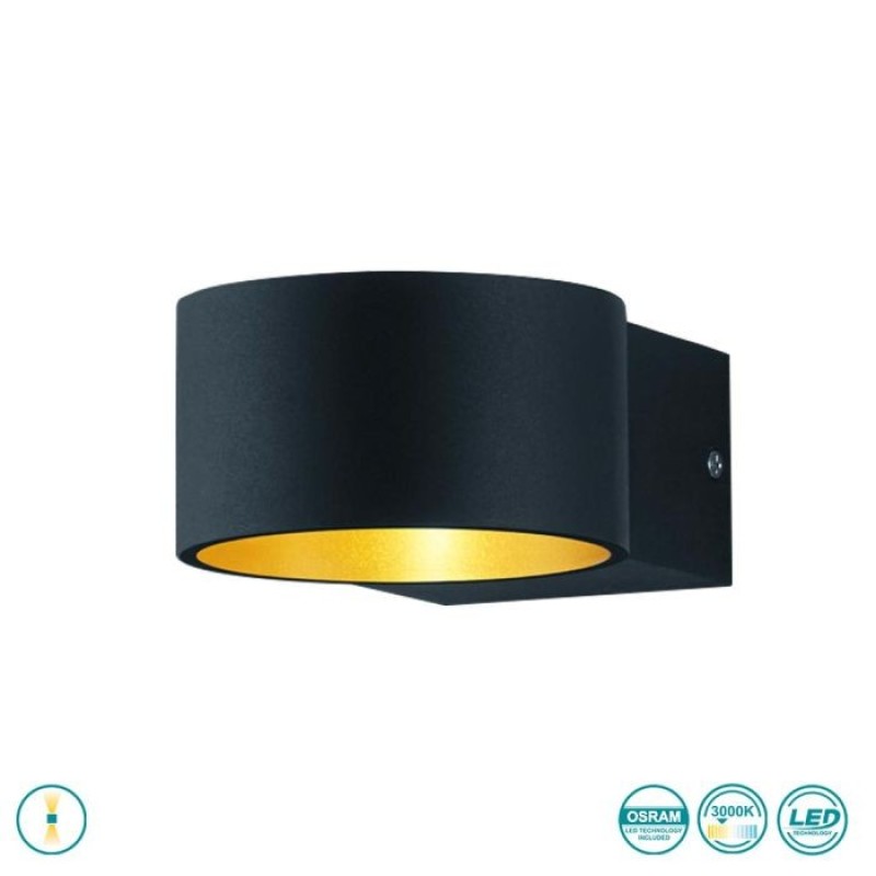 TRIO LIGHTING - Lacapo Επιτοίχιο φωτιστικό LED Μαύρο Ματ ΚΩΔ.-223410132