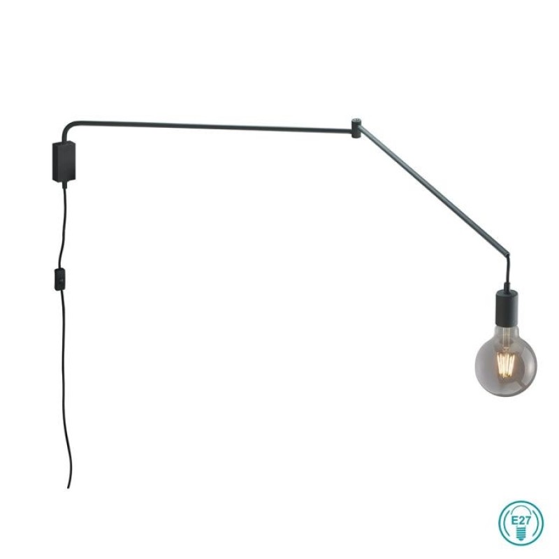 TRIO LIGHTING - Line Επιτοίχιο φωτιστικό 1xE27 Μαύρο Ματ ΚΩΔ.-200200132