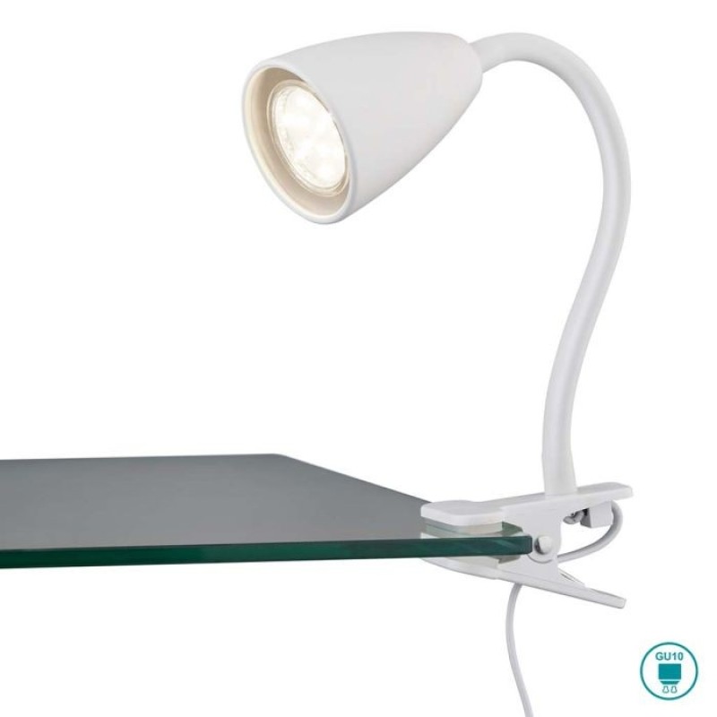 TRIO LIGHTING - Επιτραπέζιο φωτιστικό Vanda με Κλιπ 1x GU10 Λευκό Ματ ΚΩΔΙΚΟΣ-202620131