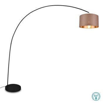 TRIO LIGHTING - Mansur Φωτιστικό δαπέδου 1x E27 Μαύρο Ματ με Τοπέ Αμπαζούρ ΚΩΔ.-419200141